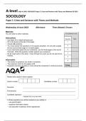 AQA A-LEVEL SOCIOLOGY Paper 3 Crime and Deviance with Theory and Methods QP 2023