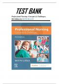 TEST BANK FOR: PROFESSIONAL NURSING: CONCEPTS & CHALLENGES 9TH EDITION BY BETH PERRY BLACK  A+ COMPLETE TEST BANK