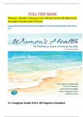 Women's Health: A Primary Care Clinical Guide 5th Edition By: Schadewald, Pritham, Youngkin, Davis and Juve Test Bank - Subject: Health & Fitness, Women's Health||A+ COMPLETE GUIDE WITH 100%  VERIFIED ANSWERS
