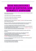 HESI MILESTONE 1 EXAM QUESTIONS AND CORRECT ANSWERS