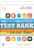 Test Bank For Practice Management For The Dental Team, 9th - 2020 All Chapters - 9780323597654