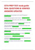 CETA PREP TEST study guide REAL QUESTIONS & VERIFIED  ANSWERS UPDATED