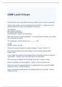 CWB Level II Exam Questions and Answers 