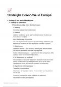 Samenvatting - Stedelijke Economie in Europa (Active Recall Method) - MAN-BCU2035
