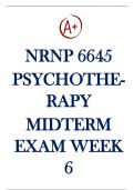 WALDEN UNIVERSITY NRNP – 6645 Psychotherapy with Multiple Modalities Midterm Exam Week 6 Latest Updated 2023 Questions and Answers