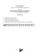 Tentamen Quantitative Business Analysis 2011