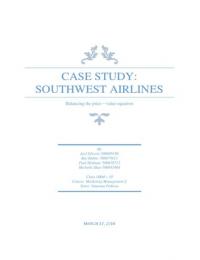 Marketing Management Case Study: Southwest Airines