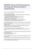 NURS550: Advanced Health Assessment and Diagnostic Reasoning Week #1 Guided Reading 2023/2024 ( 100% verified)