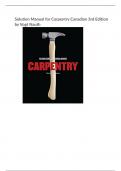 Solution Manual for Carpentry Canadian 3rd Edition by Vogt Nauth
