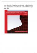 Test Bank for Canadian Criminology Today Theories  and Applications Canadian 5th Edition Schmalleger  and Volk