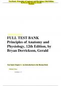 FULL TEST BANK Principles of Anatomy and Physiology, 12th Edition, by Bryan Derrickson, Gerald