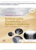 Test Bank 9780323749565 Radiographic Positioning and Related Anatomy 10th Edition  
