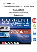TEST BANK For Current Medical Diagnosis And Treatment 2024, 63rd Edition By Maxine Papadakis, Stephen Mcphee, All Chapters 1 - 42, Complete Newest Version