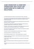 AAMI CREMATORY & CEMETERY OPERATIONS TEST STUDY SET QUESTIONS WITH COMPLETE SOLUTIONS.