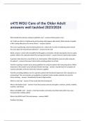 c475 WGU Care of the Older Adult answers well tackled 2023/2024