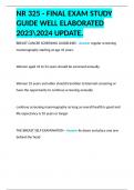 NR 325 - FINAL EXAM STUDY GUIDE WELL ELABORATED 20232024 UPDATE.