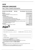 AQA GCSE ENGLISH LANGUAGE Paper 2 Writers’ viewpoints and perspectives 8700-2-QP-EnglishLanguage-G-12Jun23