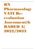 RN Pharmacology VATI Re-evaluation Assessment{GRADED A} 2023-2024