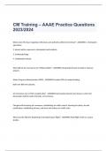 CM Training – AAAE Practice Questions 2023/2024