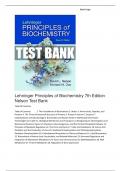 Lehninger Principles of Biochemistry 7th Edition Nelson Test Bank