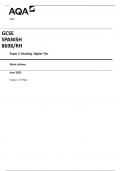 AQA GCSE SPANISH 8698/RH Paper 3 Reading Higher Tier Mark scheme June 2023 Version: 1.0 Final