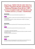 Final Exam: NR503/ NR 503 (2023/ 2024 New Update!) Population Health, Epidemiology &  Statistical Principles Exam Review | 100% Correct | Complete Guide with Questions and  Verified Answers | A Grade - Chamberlain 