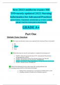 New 2023-midterm-exam=NR 599=newlyupdated 2023Nursing InformaticsforAdvancedPractice| QUESTIONS, VERIFIED ANSWERS & STUDY GUIDE SHORTNOTESFORQUICKREVISION. GRADEA+ PartOne MultipleChoiceQuestions Q1.Howmanyclassificationsystems arerecognized bytheAmerican