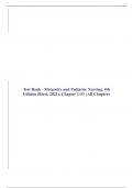 Test Bank - Maternity and Pediatric Nursing, 4th Edition (Ricci, 2021), Chapter 1-51 | All Chapters