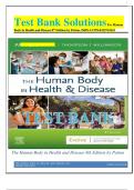 Test Bank Solutions For Human Body in Health and Disease 8th Edition by Patton, ISBN-13 978-0323734141/Complete Guide