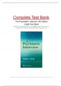 Test Bank For The Psychiatric Interview 4th Edition by Daniel J. Carlat / Complete 34 Chapters Guide