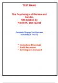 Test Bank for The Psychology of Women and Gender, 10th Edition Else-Quest (All Chapters included)