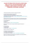 NASM CPT PRACTICE EXAM LATEST 20232024 ACTUAL EXAM QUESTIONS AND CORRECT DETAILED ANSWERS (100% VERIFIED ANSWERS) |AGRADE 