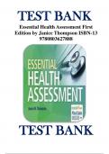 Test Bank for Essential Health Assessment First Edition by Janice Thompson ISBN 9780803627888 Chapter 1-24 | Complete Guide A+ by Janice Thompson ISBN 9780803627888 Chapter 1-24 | Complete Guide A+