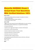 Maryville NURS663 Exam 2 Actual Exam Test Questions  With Verified Solutions 100%