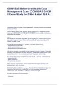 ODMHSAS Behavioral Health Case Management Exam (ODMHSAS BHCM II Exam Study Set 2024) Latest 