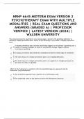 NRNP 6645 MIDTERM EXAM VERSION 2 PSYCHOTHERAPY EXAM WITH MULTIPLE MODALITIES | REAL EXAM QUESTIONS AND ANSWERS (GRADED A) | PROFESSOR VERIFIED | LATEST VERSION (2024) | WALDEN UNIVERSITY