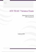 ATI TEAS 7 Science Exam | (Rated A+) Questions & Answers | 2024 Version