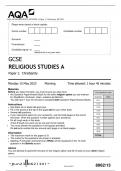 AQA GCSE RELIGIOUS STUDIES A Paper 1: Christianity QP 2023