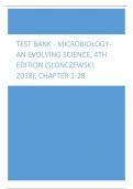 Test Bank - Microbiology-An Evolving Science, 4th Edition (Slonczewski, 2018), Chapter 1-28