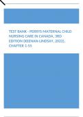 Test Bank - Perrys Maternal Child Nursing Care in Canada, 3rd Edition (Keenan-Lindsay, 2022), Chapter 1-55