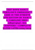 BEST REVIEW TEST BANK NANCY  CAROLINE’S EMERGENCY  CARE IN THE STREETS 9TH EDITION BY NANCY L. CAROLINE ISBN1284274047, ALL CHAPTERS | COMPLETE GUIDE LATES-2024/2025