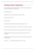 Biology Cellular Respiration 45 Questions With Complete Solutions
