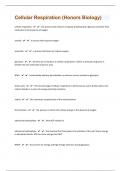 Cellular Respiration (Honors Biology) 43 Questions And Answers