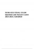 NURS 6551 FINAL EXAM Questions and Answers Latest 2024 (GRADED A+)