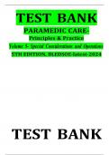 TEST BANK PARAMEDIC CARE- Principles & Practice Volume 5- Special Considerations and Operations 5TH EDITION, BLEDSOE-latest-2024