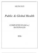 HLTH 3115 PUBLIC & GLOBAL HEALTH COMPLETED EXAM WITH RATIONALES 2024