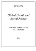 PUBH 6331 GLOBAL HEALTH & SOCIAL JUSTICE COMPLETED EXAM WITH RATIONALES 2024
