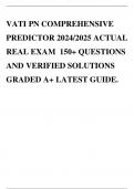VATI PN COMPREHENSIVE PREDICTOR 2024/2025 ACTUAL REAL EXAM 150+ QUESTIONS AND VERIFIED SOLUTIONS GRADED A+ LATEST GUIDE.