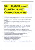 UST TEXAS Exam Questions with Correct Answers