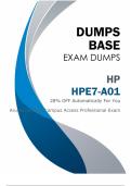 Latest HPE7-A01 Dumps (V12.02) for HPE Exam Preparation - Pass HPE7-A01 Exam